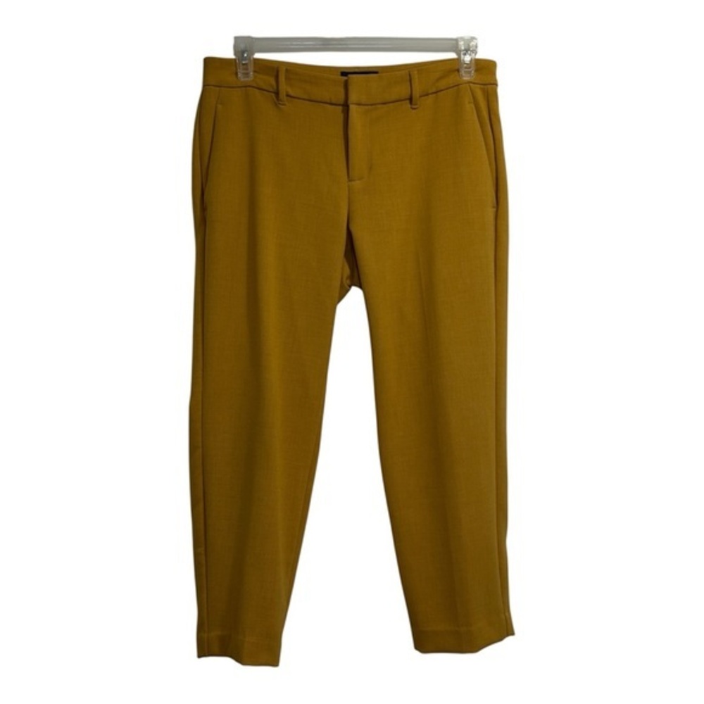 Old Navy Harper Mid-Rise Crop Pants 8 Regular Mustard Yellow Slim Work Office